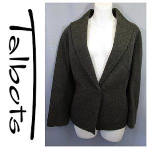 Talbots Gray Boiled Wool Blend Blazer Jacket 12P
